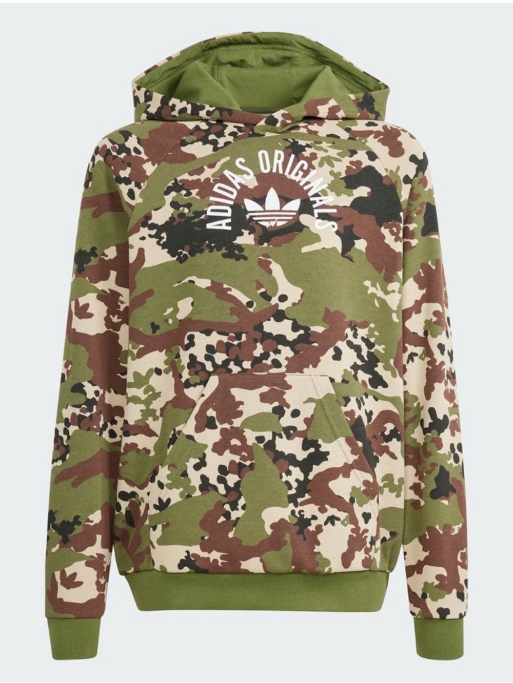 adidas Originals Kids Camo Hoodie in Green, Brown & Black